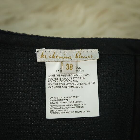 Les Chemins Blancs 38 Size 8 US Asymetrical Zip Sleeveless Wool Cashmere Vest - Picture 4 of 6